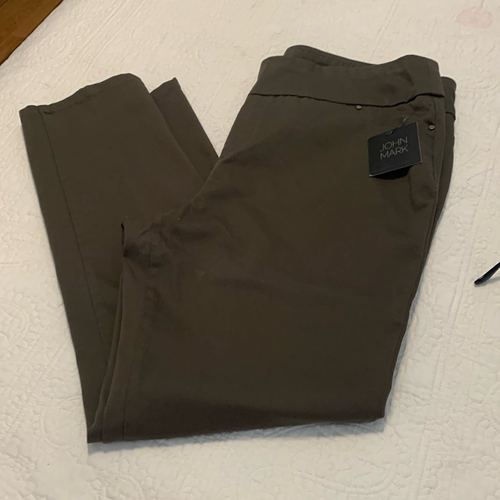 NWT John Mark Womens Stretch Brown Pants Size XL